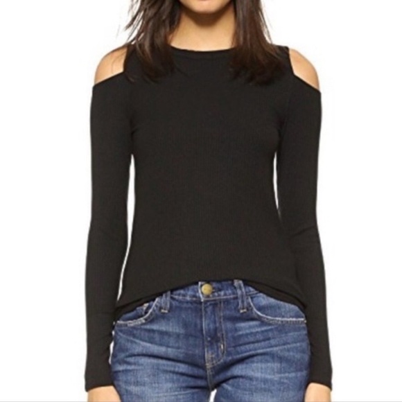 Banana Republic Factory Ribbed Long Sleeve Cold Shoulder Top Women’s Size XS - Picture 1 of 7